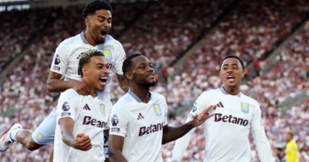 Aston Villa beat West Ham 2 1