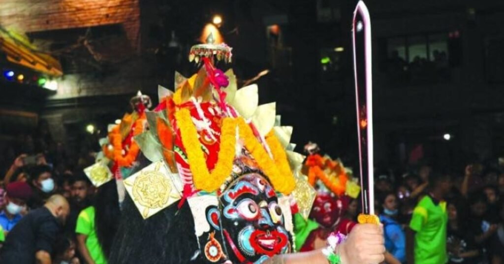 Bhairav dance performance at Madhyapur Thimi in Bhaktapur enthralls tourists with traditional tantric dance