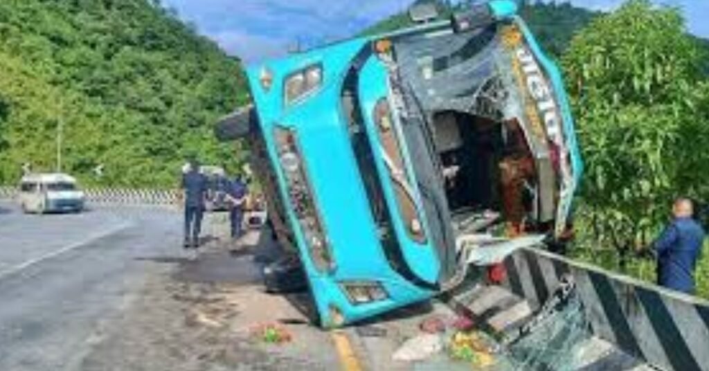 Bus accident on Mugling Narayangadh road section 10 injured