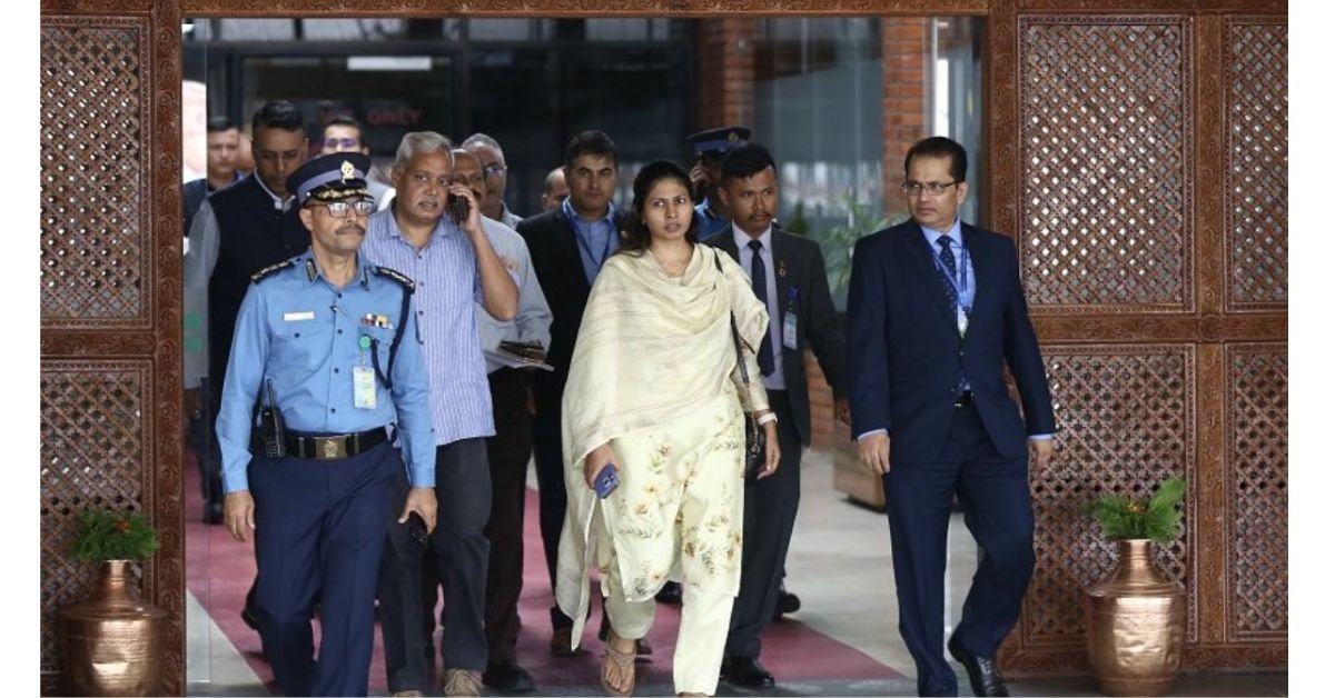 Indias Minister of State for Sports Raksha Khadse arrived in Kathmandu went to the hospital to inquire about the health condition of the injured in the Tanahun bus accident