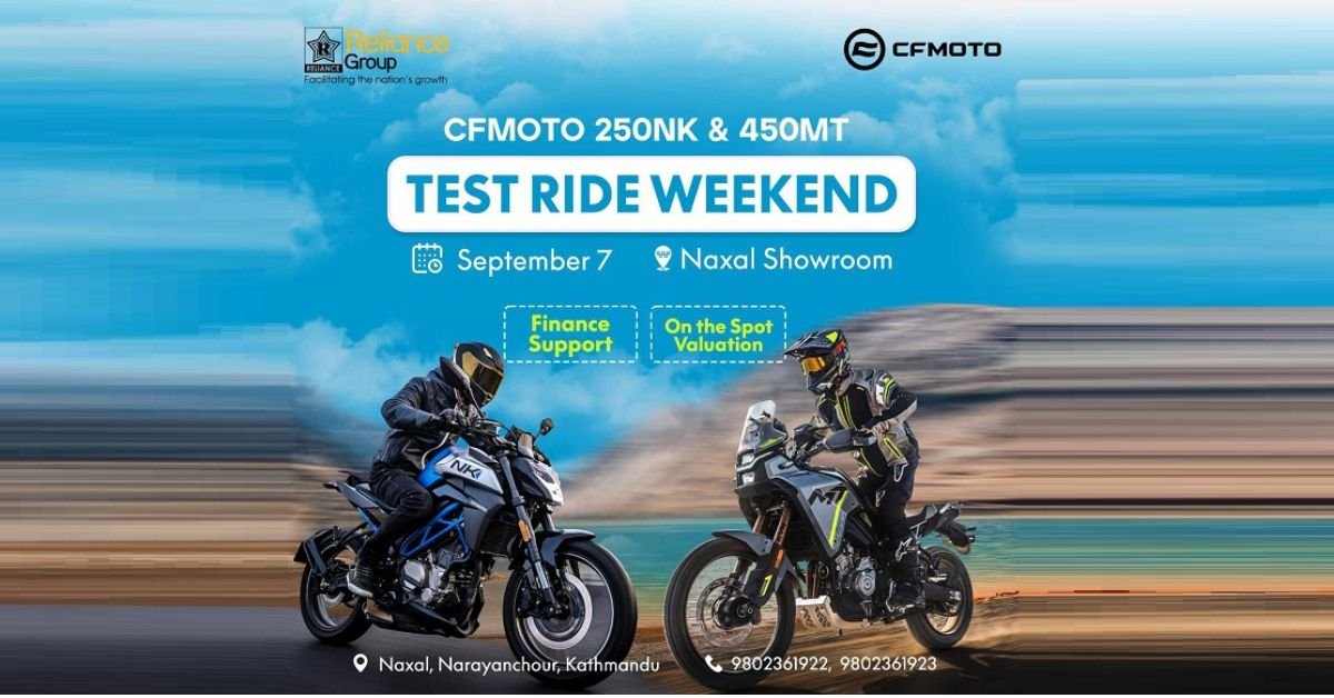 CFmoto Nepal announces test ride event for 450 MT and 250 NK models