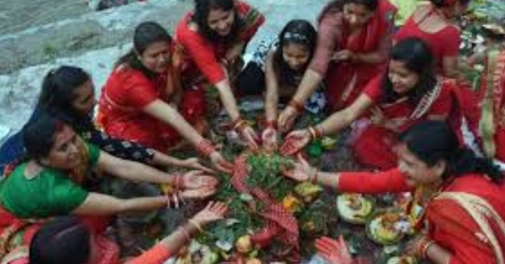 Women of Sanatan religion celebrating Bhadra Shukla Panchami festival