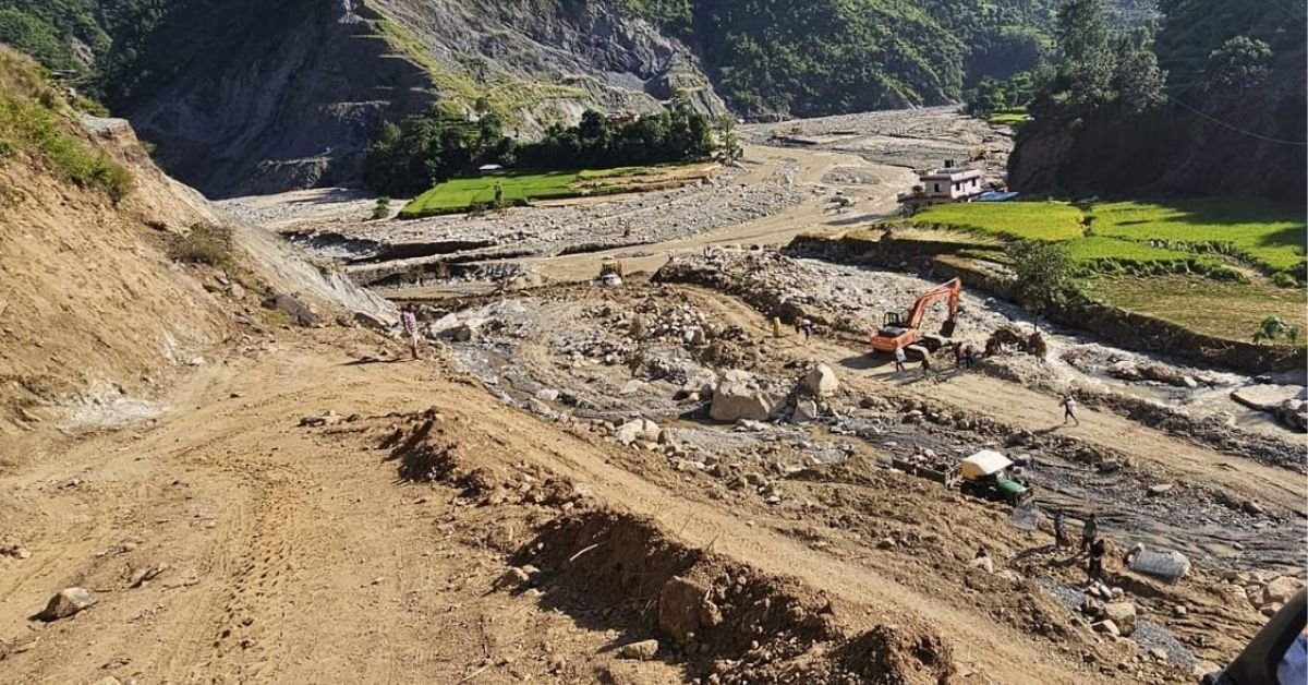 BP Highway Construction of one way temporary road at Chowki Danda