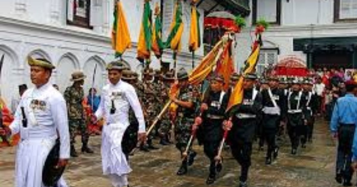 Today Saptami festival under Badasain is being celebrated by bringing flowers inside