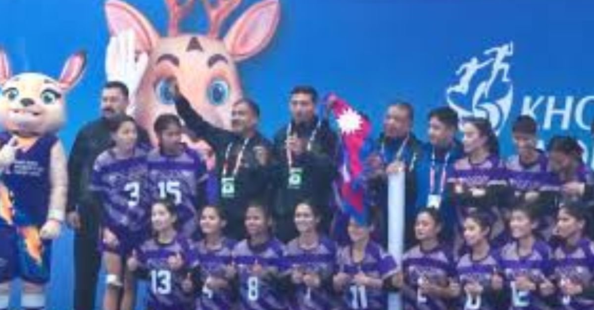 Nepals mens and womens teams competing in the quarterfinals today in the Kho Kho World Cup 1